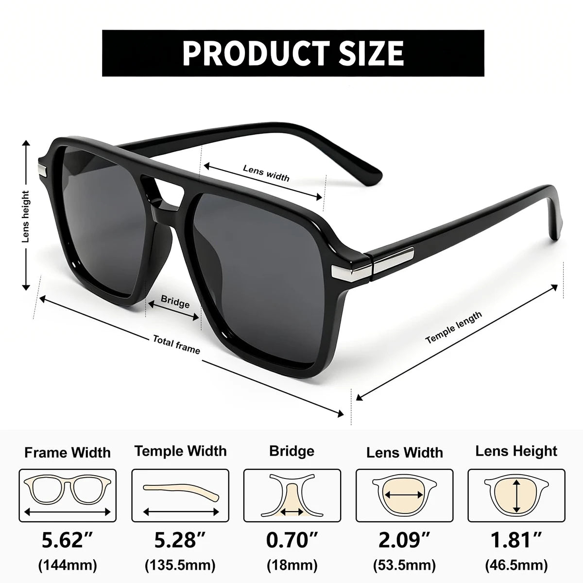 VOPHA Retro Square Aviator Sunglasses UV400 Women Men S31 Fashion Sunglasses Qst