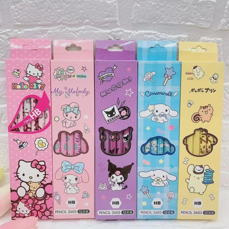 Kuromi Hello Kitty Pencil Case – Cute Cartoon Style, 6 Colors Cartoon Pencil Case Qme