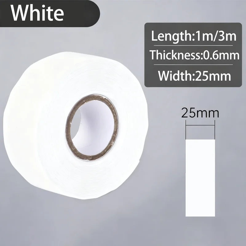 Silicone Self-Adhesive Waterproof Insulation Tape | Flame Retardant Silicone Insulation Tape Qme White-1PCS 3M 25mm