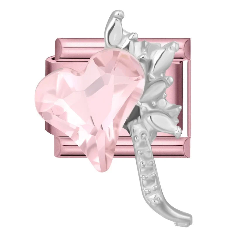 Zircon Bow & Star Italian Charm Links | Stainless Steel DIY Italian Charm Links Qme Style 16