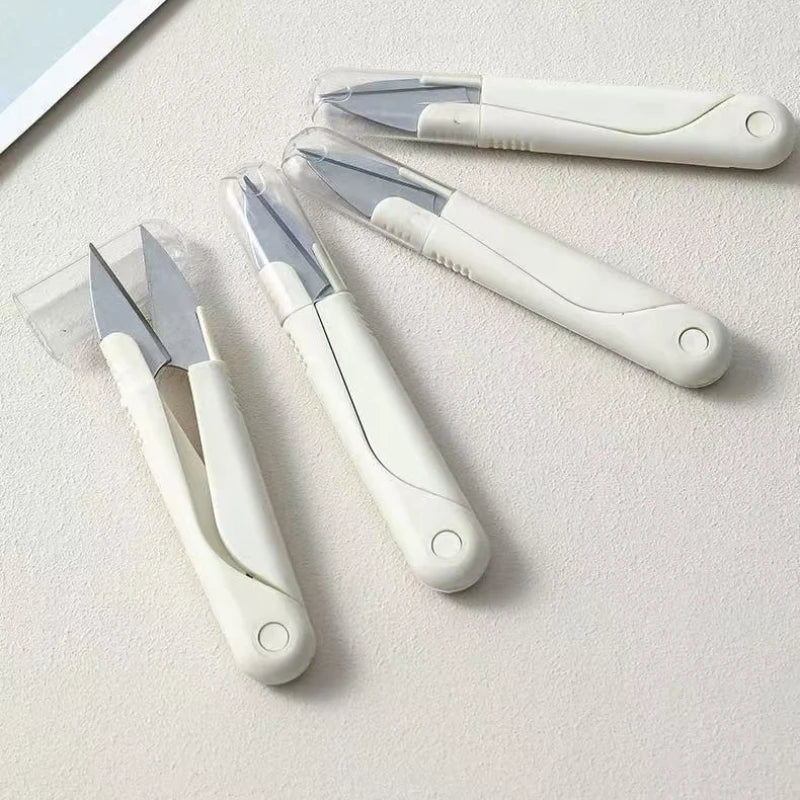Small Stainless Steel Scissors with Lid for Sewing & Crafts Craft Scissors Qme