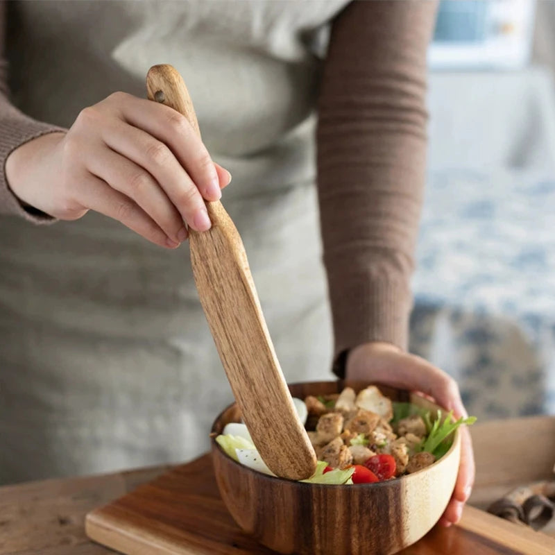 Wooden Spurtle – Eco-Friendly Kitchen Spatula & Mixing Spoon Wooden Kitchen Spurtle Qst