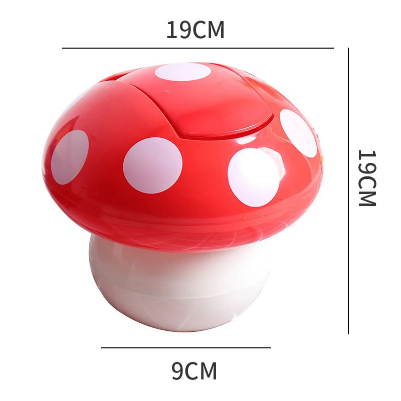 Red Mushroom Mini Desk Trash Can with Lid – Cute Waste Bin Mini Desk Trash Can Qst Default Title