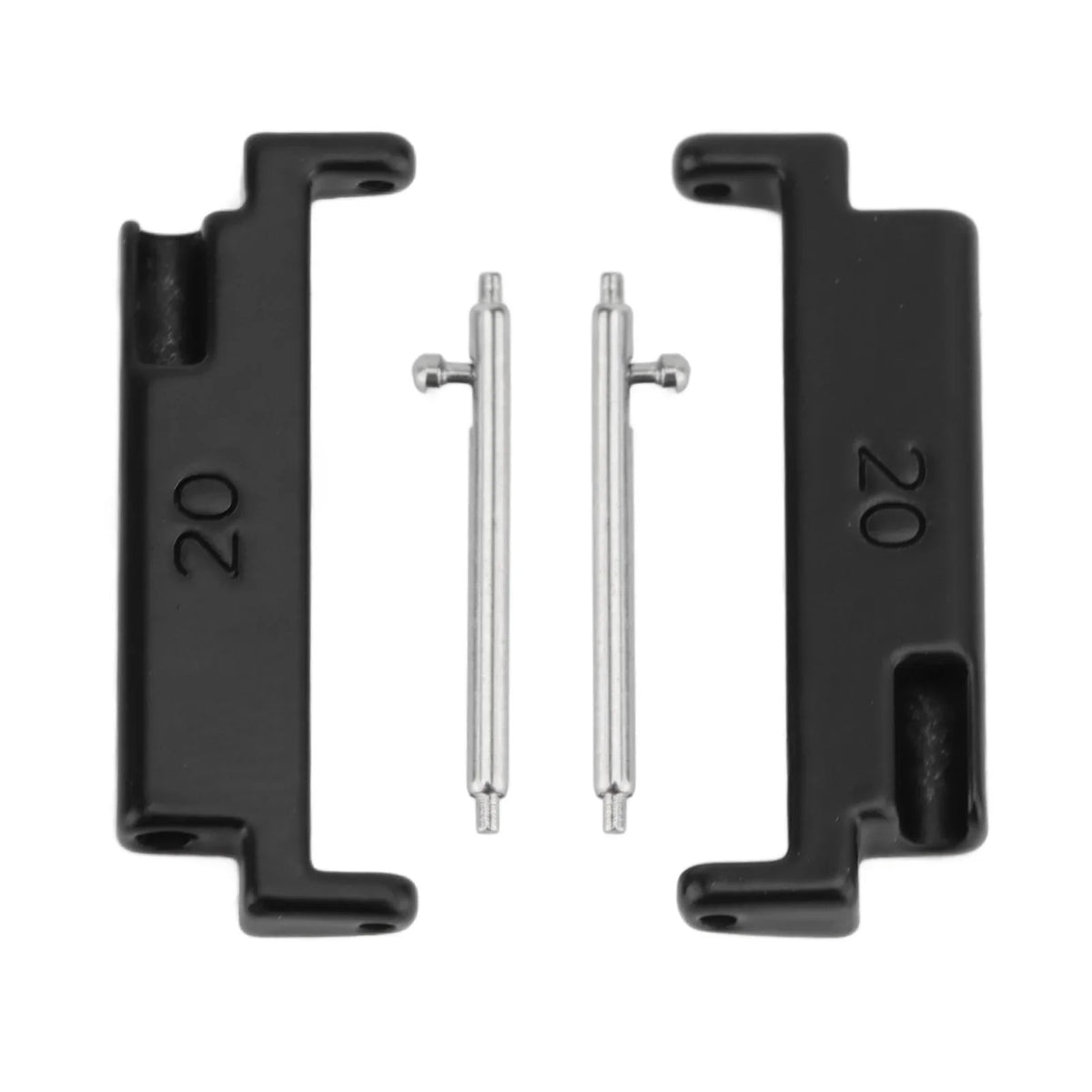Metal Watch Band Adapter 1 Pair – 20–22mm Strap Connection Watch Band Adapter Qme black