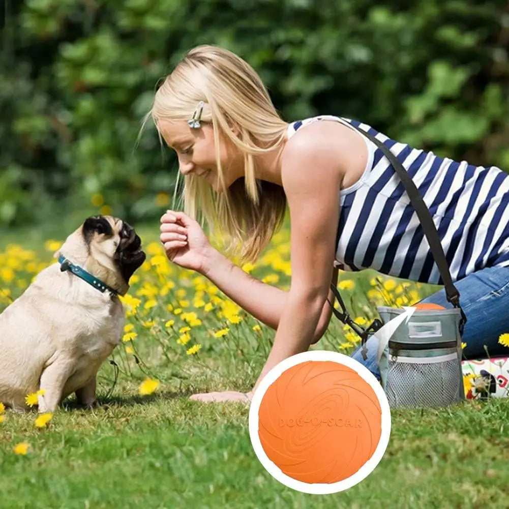Durable Rubber Dog Frisbee – Interactive Outdoor Fetch Toy Dog Fetch Toy Qme