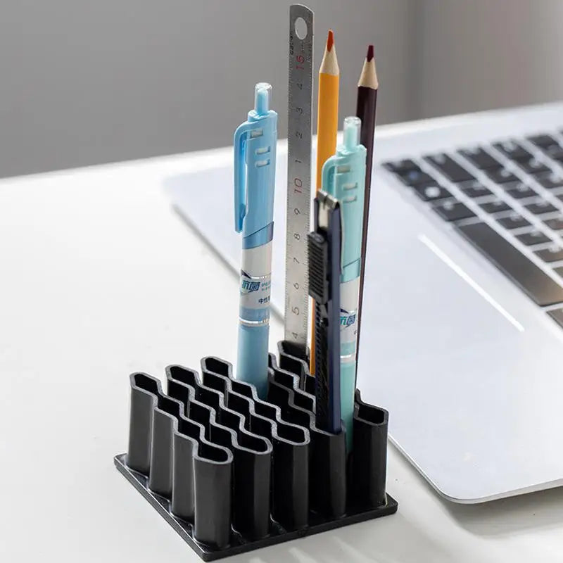 Silicone Wave Pen & Brush Holder – Desktop Organizer Desk Pen Holder Qst