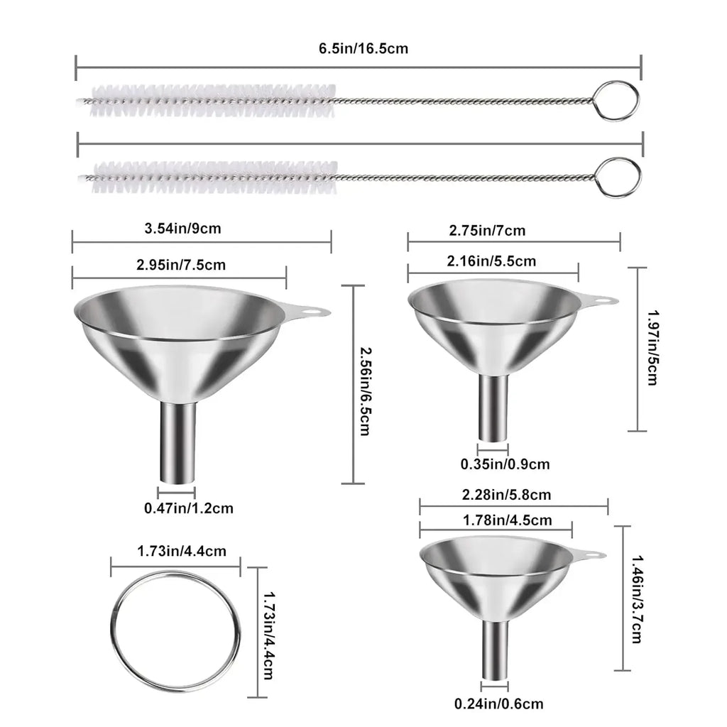 Food Grade Stainless Steel Kitchen Funnels – Metal Funnel Set Kitchen Funnel Set Qme