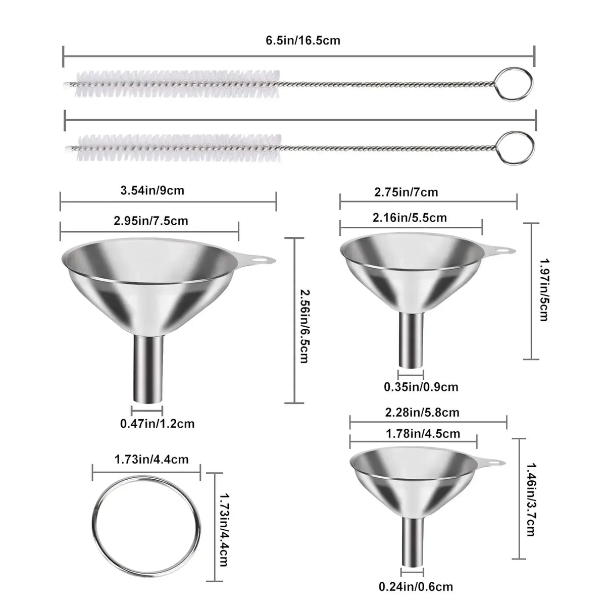 Food Grade Stainless Steel Kitchen Funnels – Metal Funnel Set Kitchen Funnel Set Qme