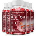 Antarctic Krill Oil 2000mg – Omega-3 EPA DHA + Astaxanthin Omega-3 Supplement Qst 5 Bottle 60pcs