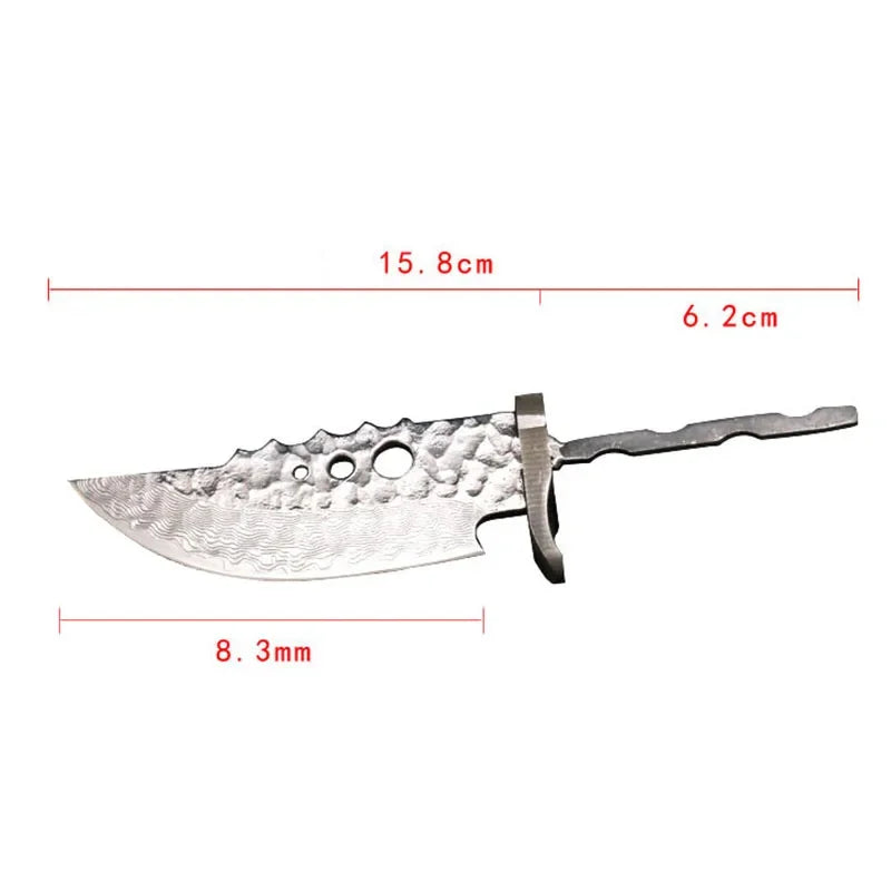 Swayboo Damascus Steel Fixed Blade Knife Blank with Guard Knife Blank Qst