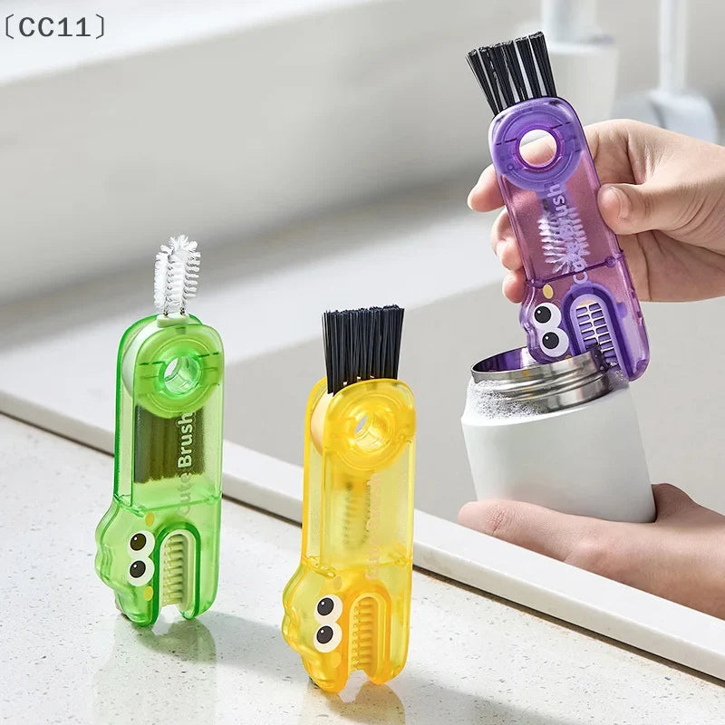 Crocodile Cup Lid Crevice Cleaning Brush 3-in-1 Set Crevice Cleaning Brush Qme