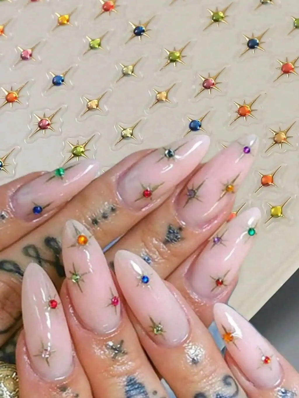 5D Embossed Laser Star Jelly Nail Art Stickers | Qme Nail Art Stickers Qme