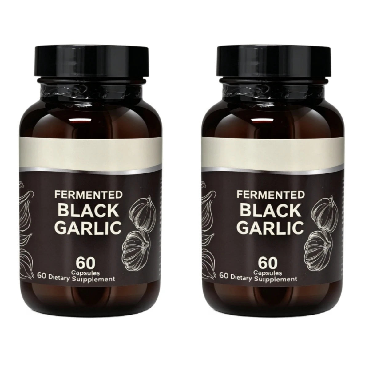 Fermented Black Garlic Capsules – Antioxidant & Wellness 60ct Herbal Supplement Capsules Qst 120 Count(Pack of 2)