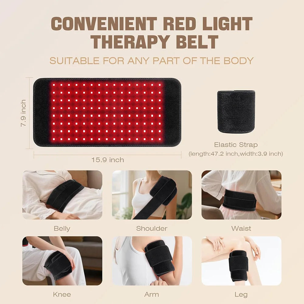 Red Light Therapy Belt 660nm 850nm – Wearable Infrared LED Wrap Red Light Therapy Belt Qst