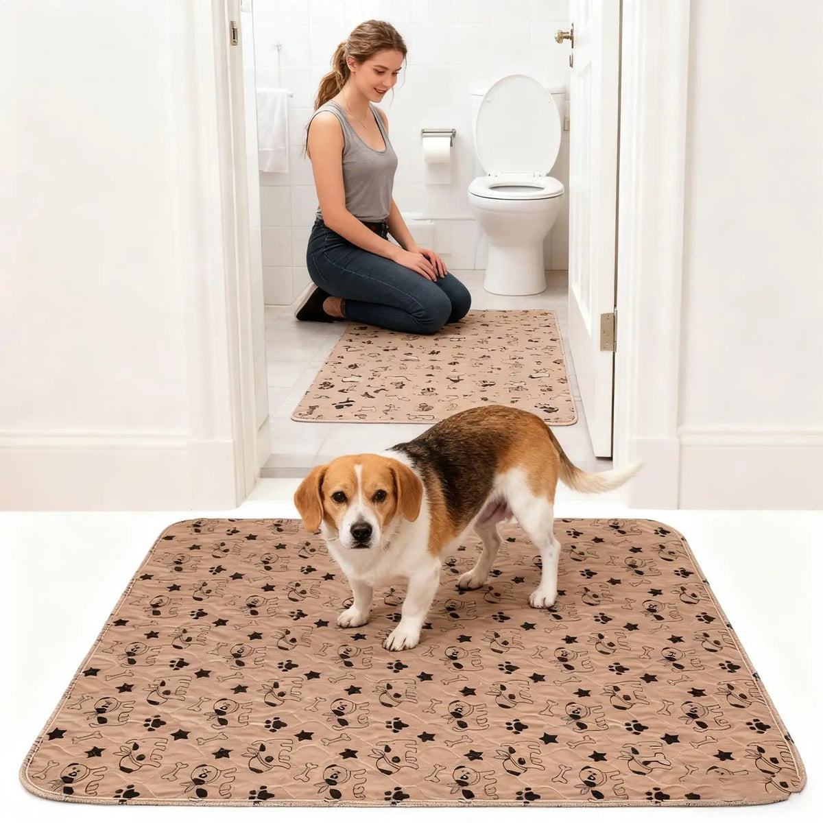 Washable Reusable Non-Slip Puppy Pee Pads | 3 Sizes – Qme Puppy Training Pads Qme