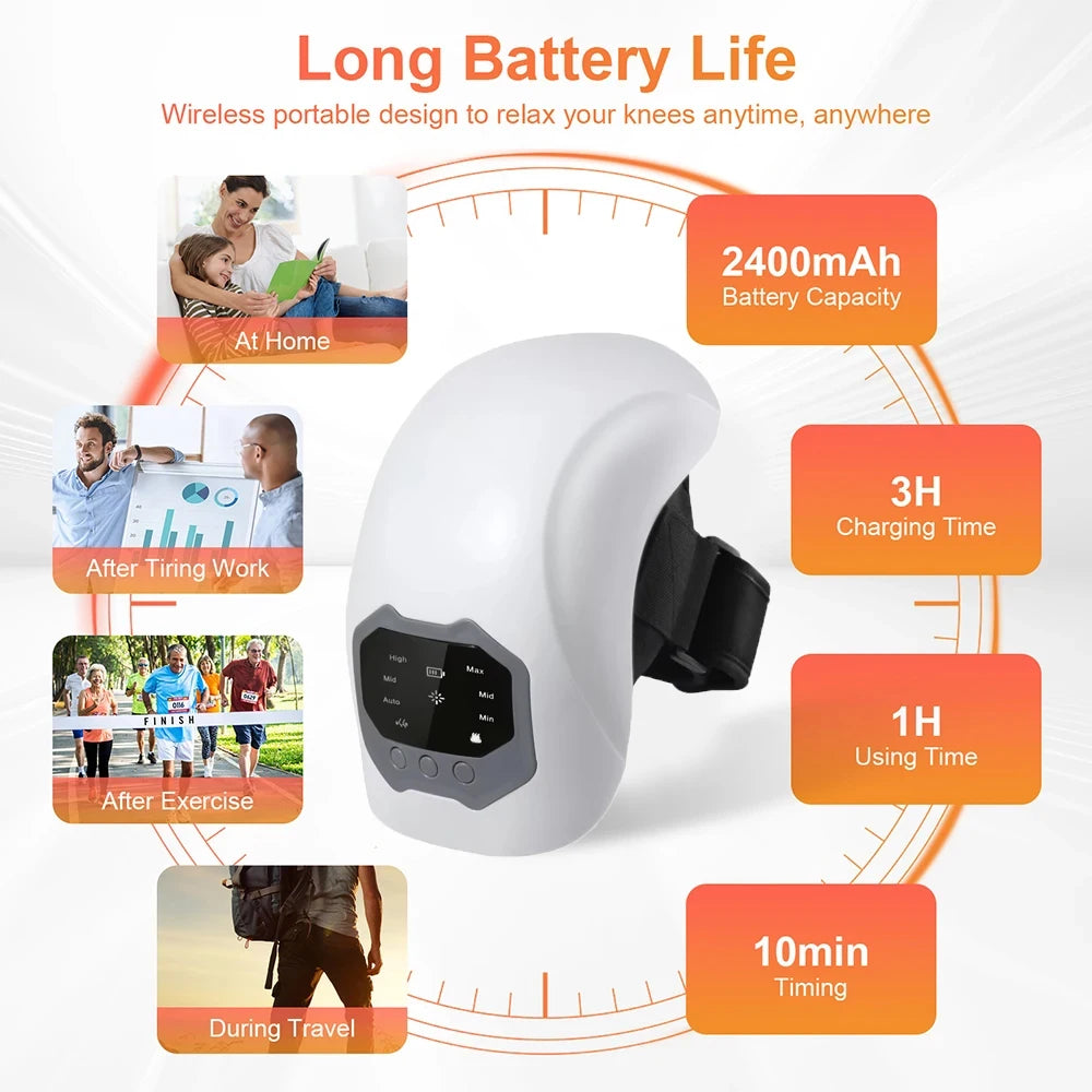 Smart Knee Massager with Heat, Compression & Vibration Knee Massager Qst