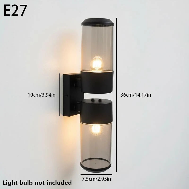 Black LED Wall Lamp – Up Down Indoor & Outdoor Lighting LED Wall Sconce Qme B