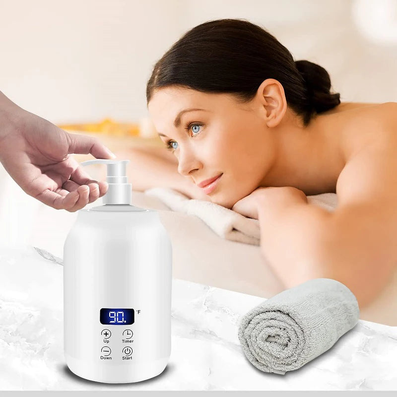 Electric Massage Oil Warmer – LED Display, 2 Bottles, 30–65°C Massage Oil Warmer Qst