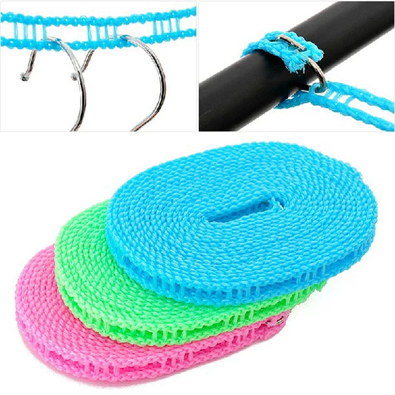 Windproof Travel Clothesline 3–10 Meters | Nylon Drying Line Travel Clothesline Qme