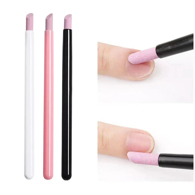 Quartz Nail Polisher Files & Exfoliating Scrub Pens – 3pcs Nail File Set Qme