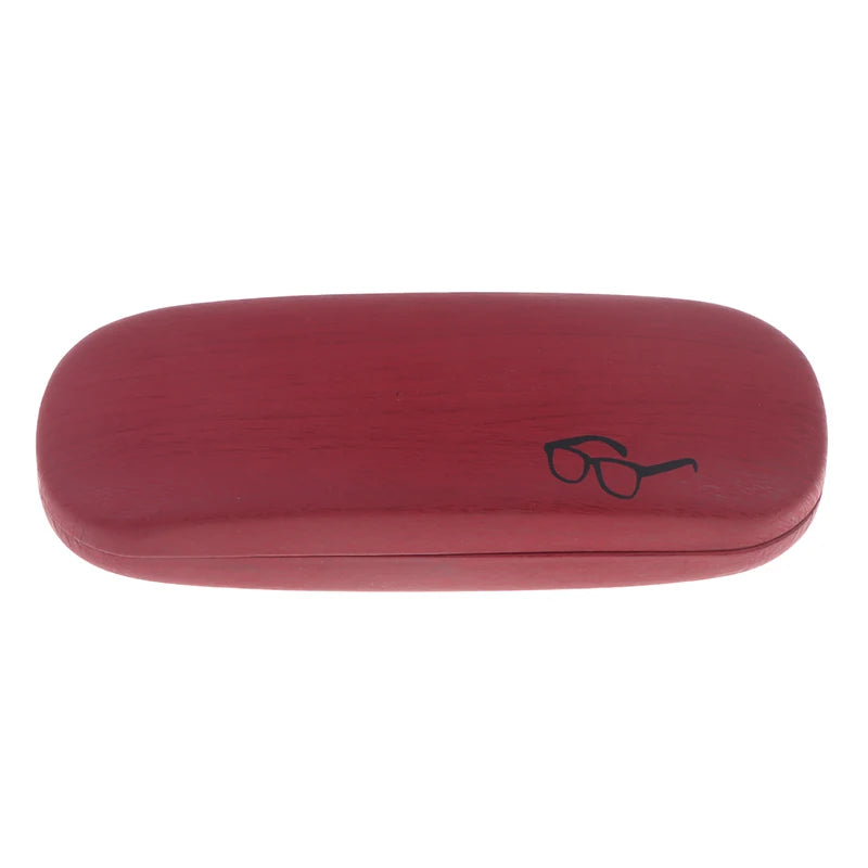 PU Leather Wood Grain Hard Eyeglass Case – Unisex Glasses Box Eyeglass Case Qst A4