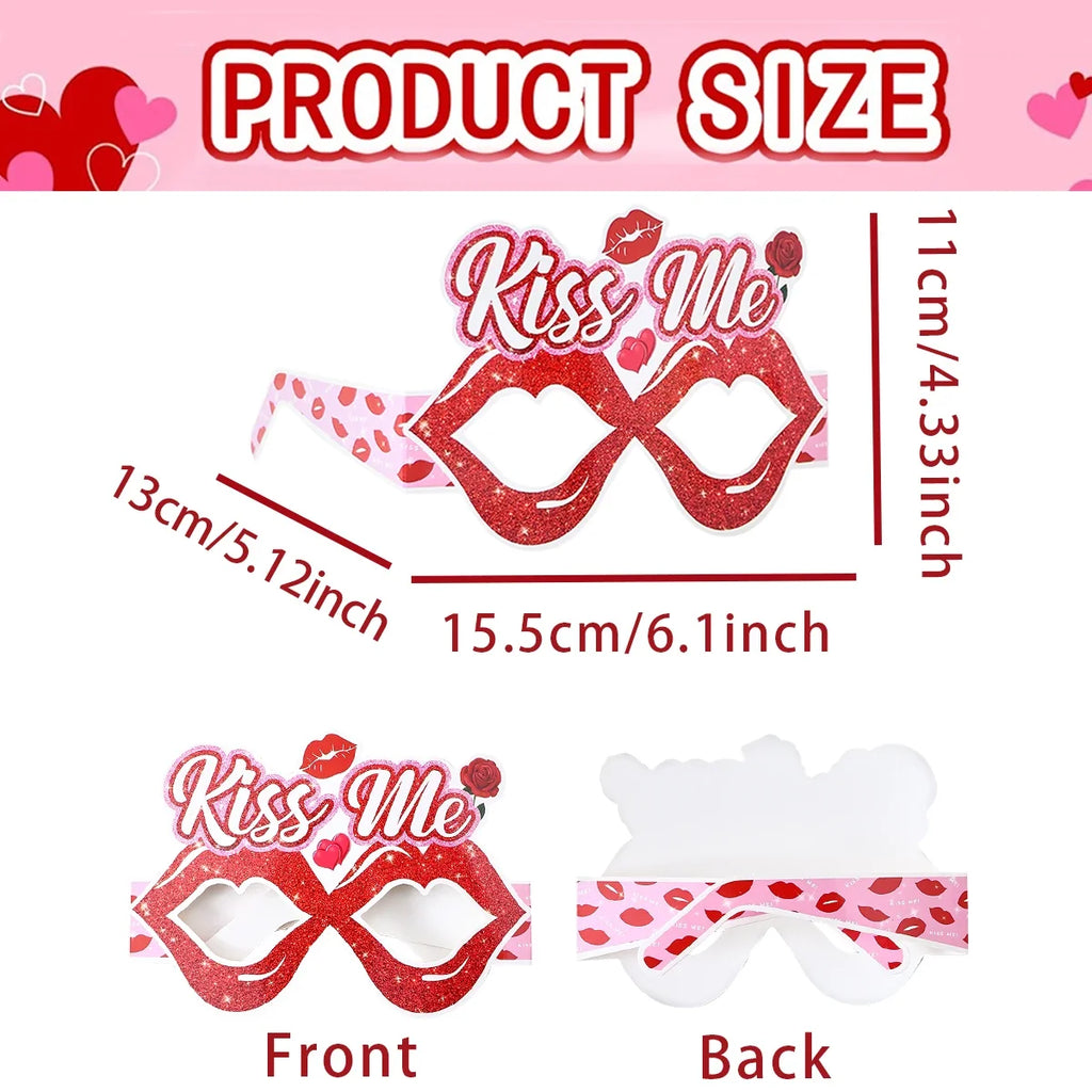 6 Valentine's Day Decorative Party Glasses – Various Styles Party Decorative Glasses Qme