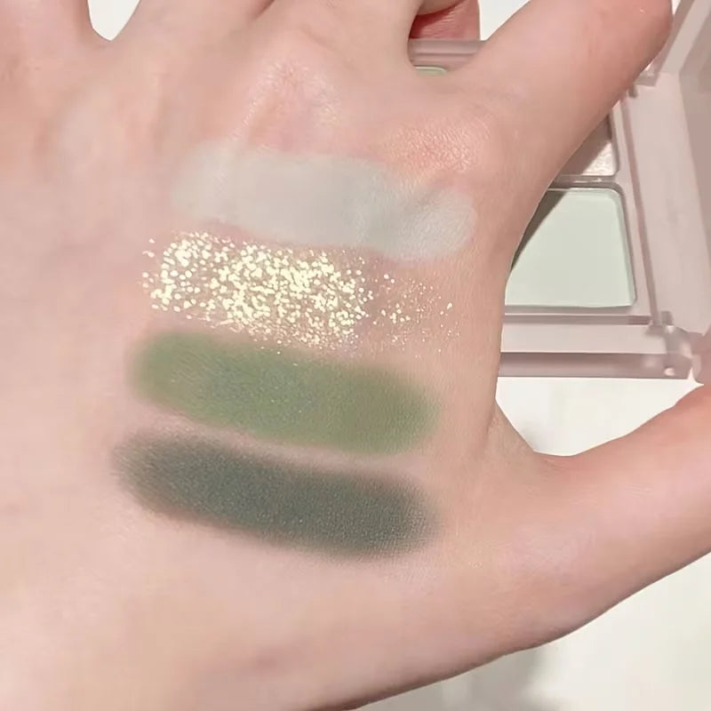 Qme 4-Color Green Matte Eyeshadow Palette | Korean Makeup Eyeshadow Palette Qme