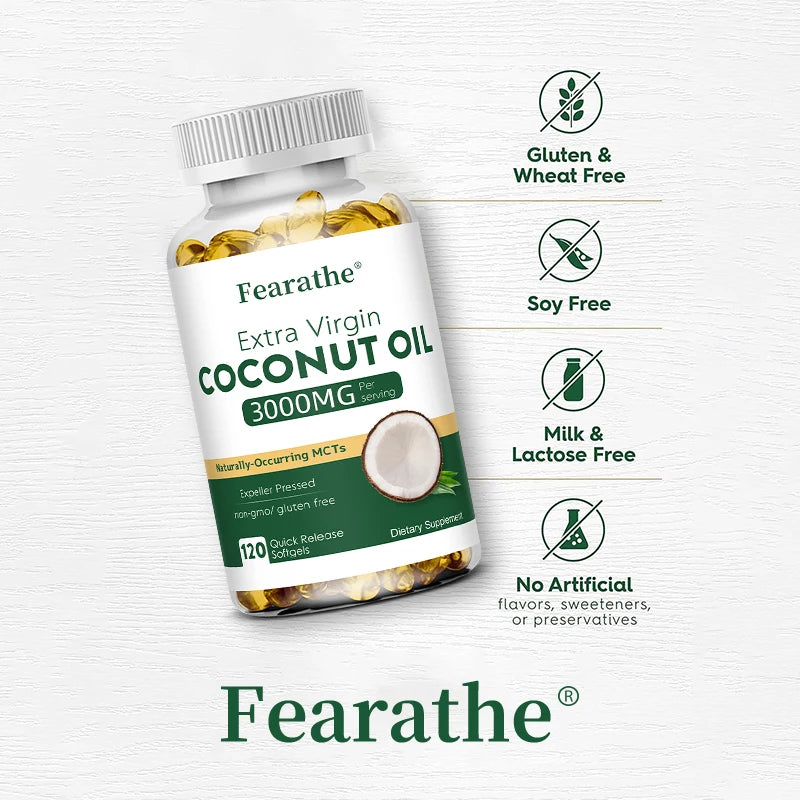 Extra Virgin Coconut Oil 3000mg Softgels | Non-GMO Supplement Coconut Oil Supplement Qst