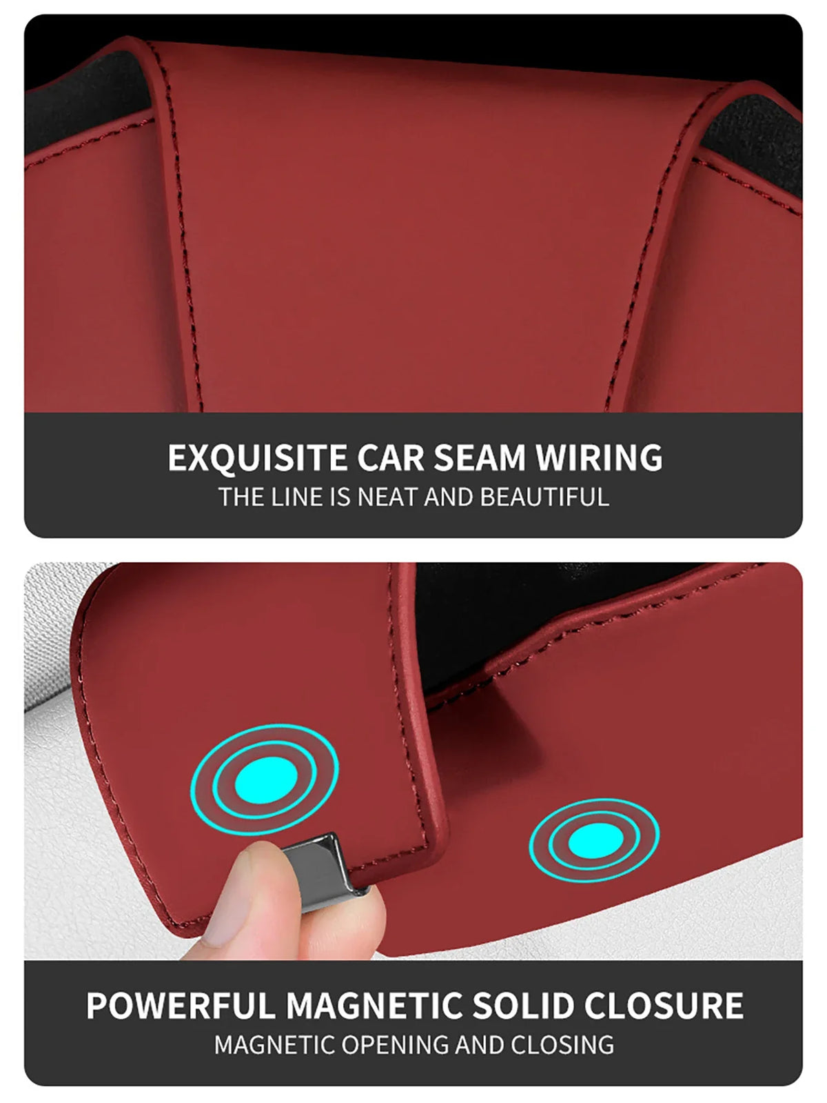 Magnetic Sun Visor Sunglasses Case & Glasses Holder for Car Car Glasses Holder Qme