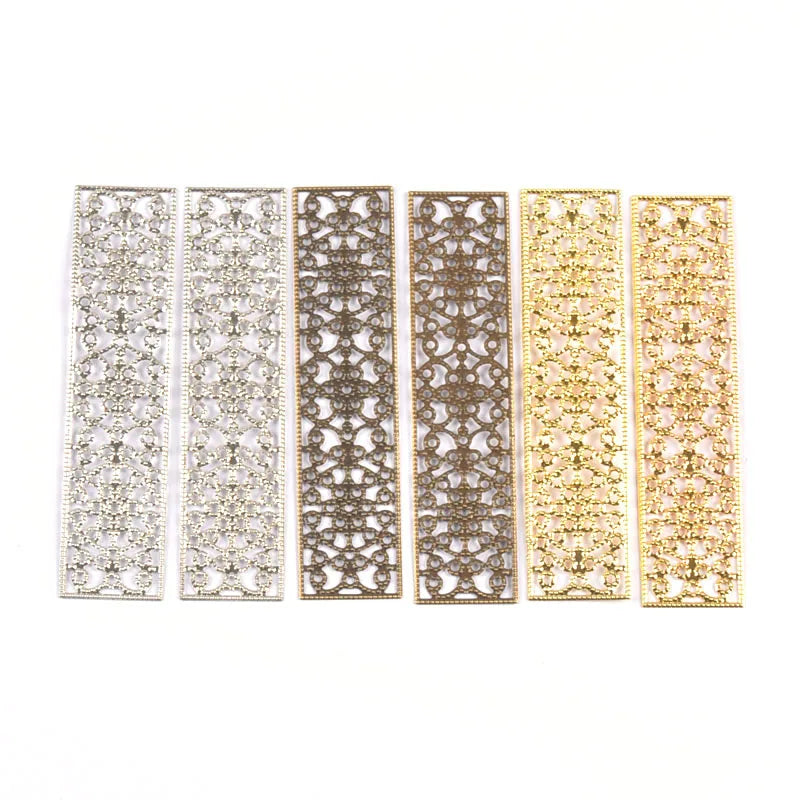 Rectangle Flower Filigree Metal Connectors – DIY Jewelry & Crafts Filigree Craft Connectors Qme