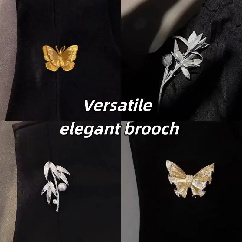 Women's French Retro Butterfly Jasmine Brooch Pin | 4 Colors Brooch Pin Qme