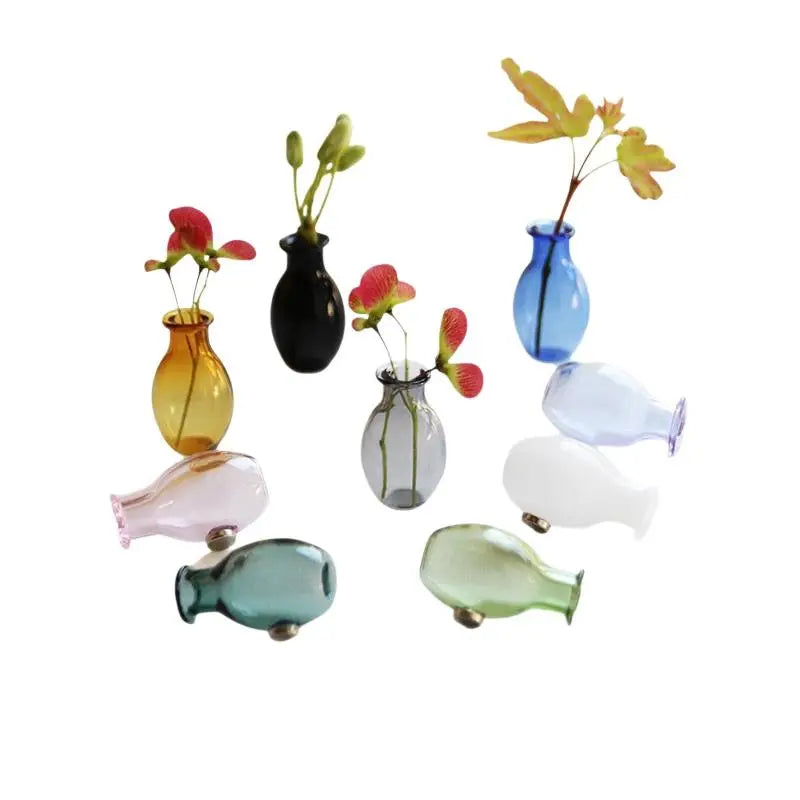 Mini Glass Vase Fridge Magnet | Flower Arrangement Decor Decorative Magnet Vase Qme