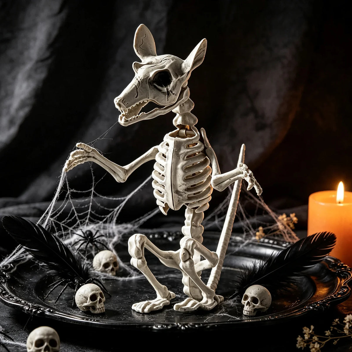 Halloween Animal Skeleton Skull Statues | Resin Decor Halloween Skeleton Decor Qme