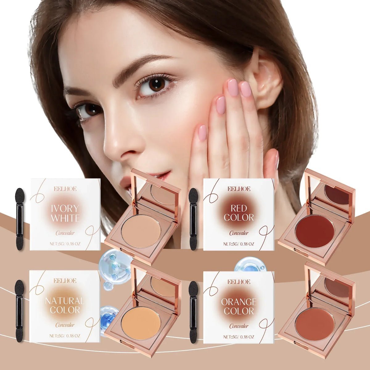 Qme Lightweight Concealer – Natural, Full Coverage Makeup Face Concealer Qme
