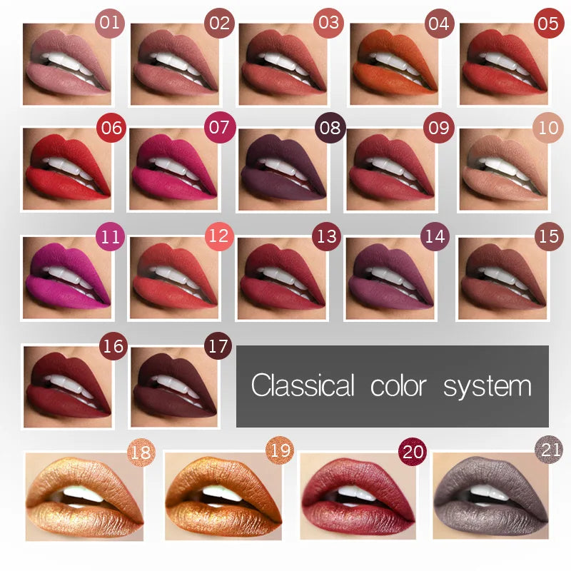 17-Shade Matte Liquid Lipstick – Long-Lasting Lip Color | Qme Matte Liquid Lipstick Qme