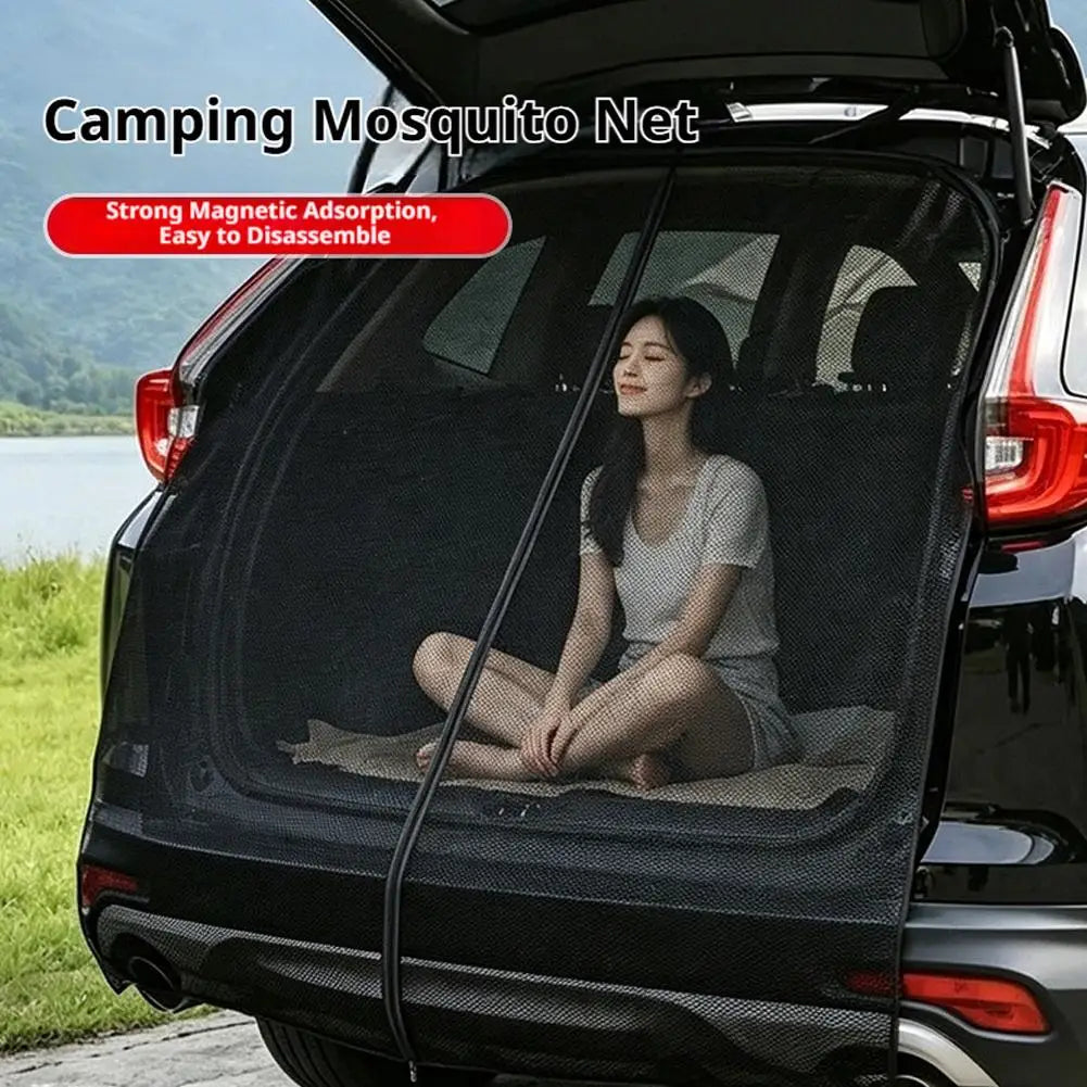 Magnetic SUV Tailgate Mesh Screen – Car Trunk Insect Net Car Trunk Mesh Screen Qme