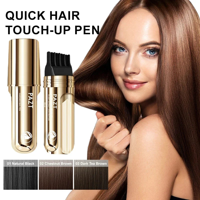 One-Swipe Gray Root Coverage Hair Dye Comb Pen | 3 Shades Hair Root Touch-Up Pen Qme