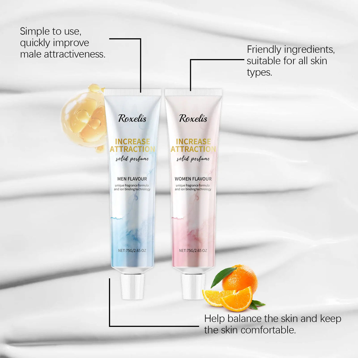 Woody Citrus Solid Perfume Balm Stick – Alcohol-Free Unisex EDP Solid Perfume Balm Qst