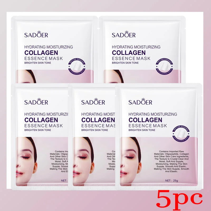 Deep Collagen Facial Mask – Firm, Hydrate & Smooth Fine Lines Collagen Sheet Mask Qme 5pc