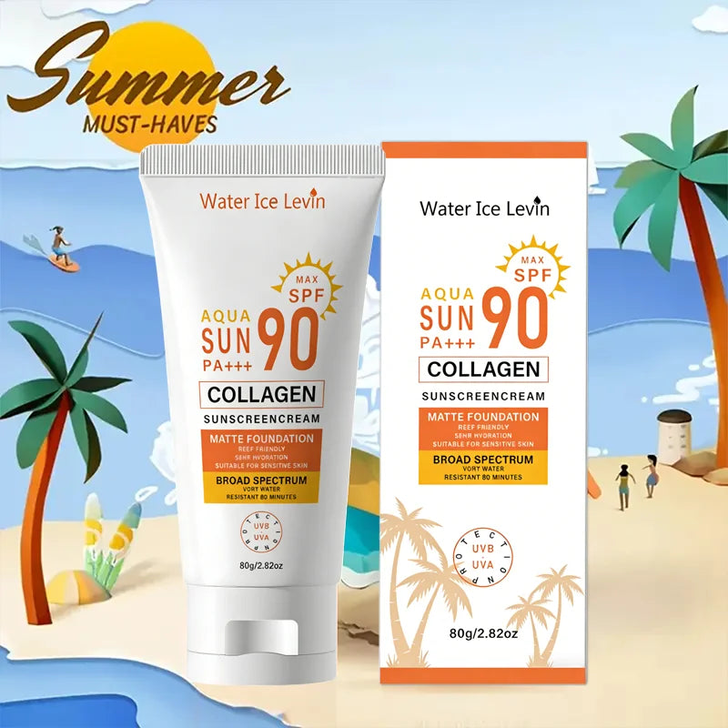 SPF 90 Collagen Sunscreen Cream – Matte, Reef Friendly, 36H Collagen Sunscreen Cream Qme