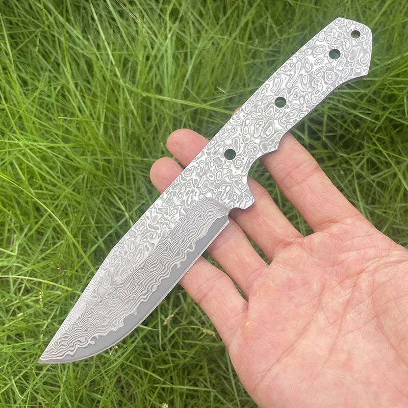 Swayboo VG10 Damascus Steel Knife Blank – DIY Fixed Blade Damascus Knife Blank Qst