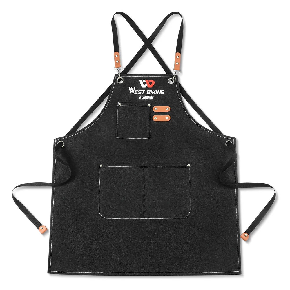Thickened Canvas Work Apron – Bike, Carpentry & Craft Canvas Work Apron Qme black