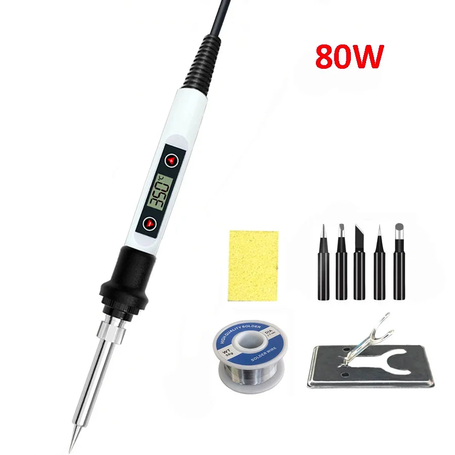 80W Digital Soldering Iron Station 110V/220V – Temp Control Soldering Station Qme