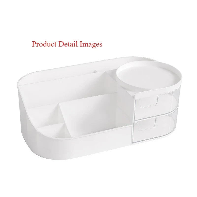 Makeup Storage Box with Mirror & Touch Light | Vanity Organizer Vanity Storage Organizer Qme