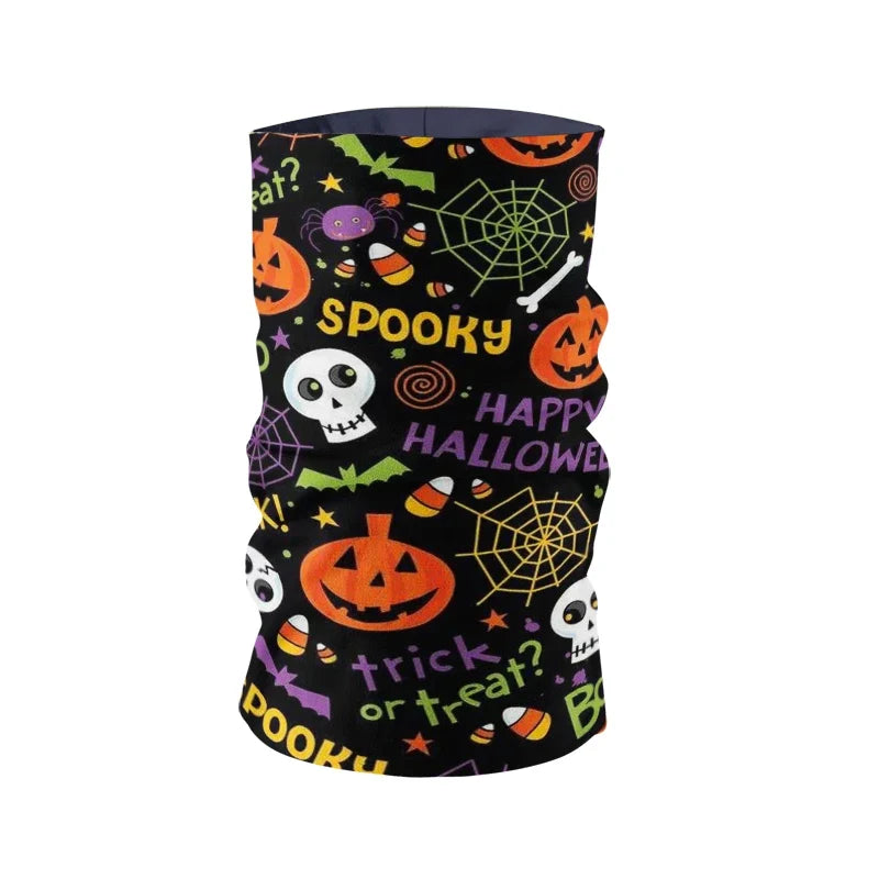 Skull Pumpkin Musical Note 3D Print Turban Scarf | Women Novelty Print Scarf Qme