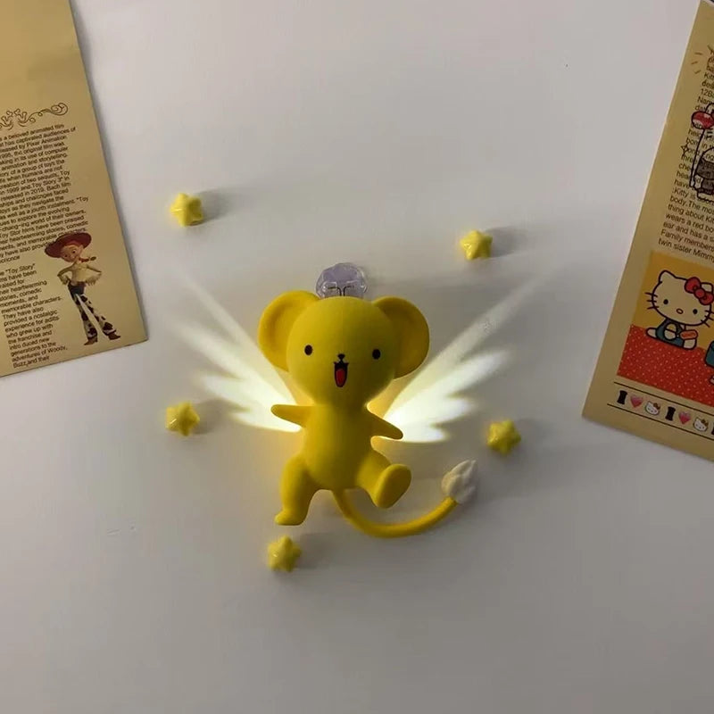 Luminous Anime Fridge Sticker Light – Sakura & Cerberus Décor Anime Night Light Qst