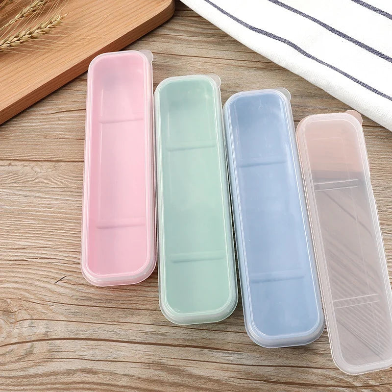 Portable Cutlery Case – Spoon Fork Storage Box for Students Portable Cutlery Case Qme Orange