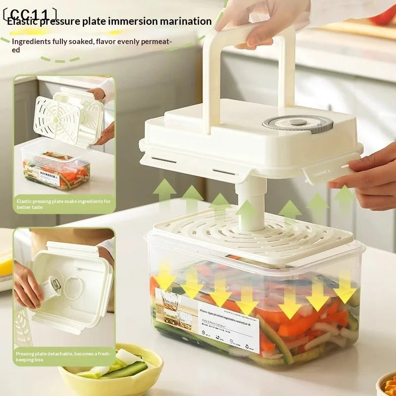 4L Leakproof Pickle Fermentation Jar with Press Plate Fermentation Storage Jar Qme