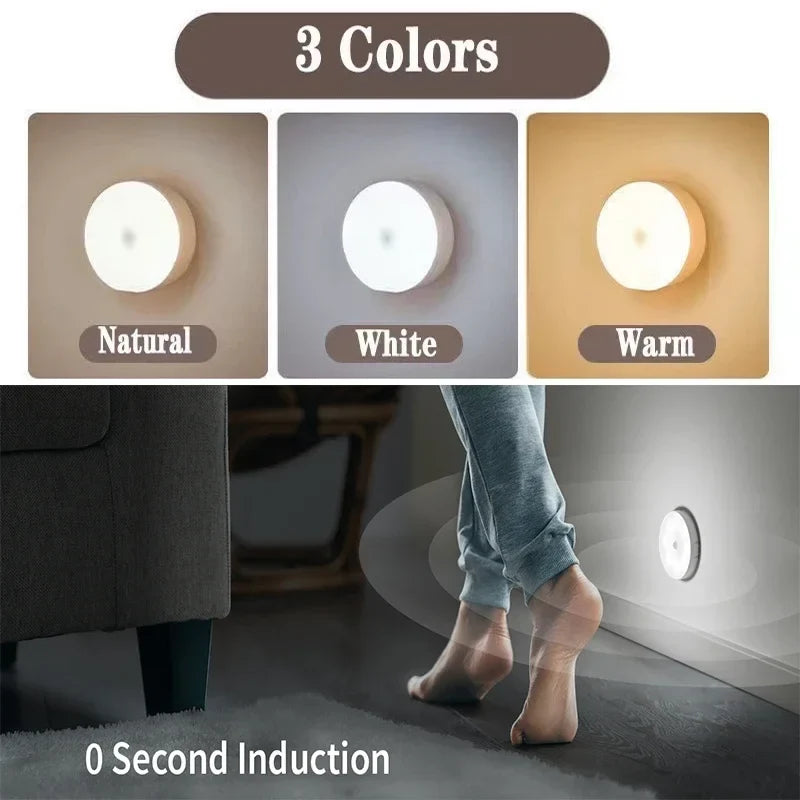 Motion Sensor LED Night Light USB Rechargeable Cabinet Lamp LED Night Light Qme