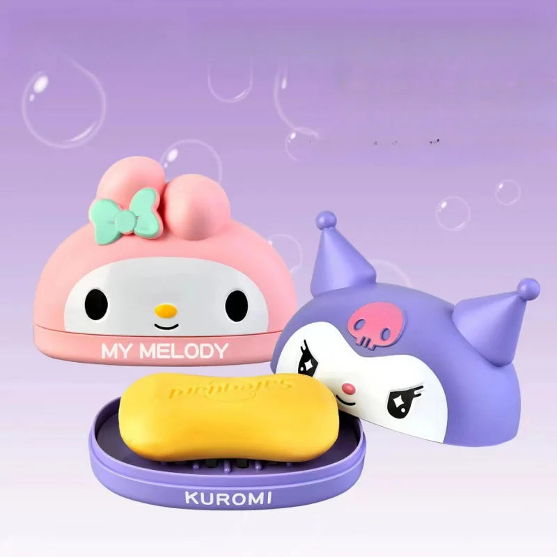 Kuromi Portable Soap Dish with Lid & Drain – Dorm & Travel Soap Dish Qme